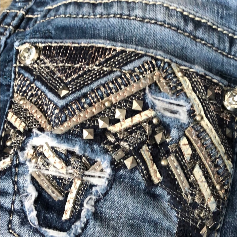 New miss me buckle bling jeans pants  rhinestone - Picture 2 of 6